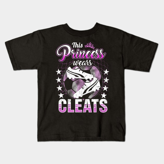 This princess wears cleats Kids T-Shirt by captainmood